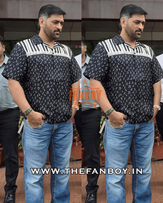 MS Dhoni’s ₹72,000 Piano Shirt at TheFanBoy
