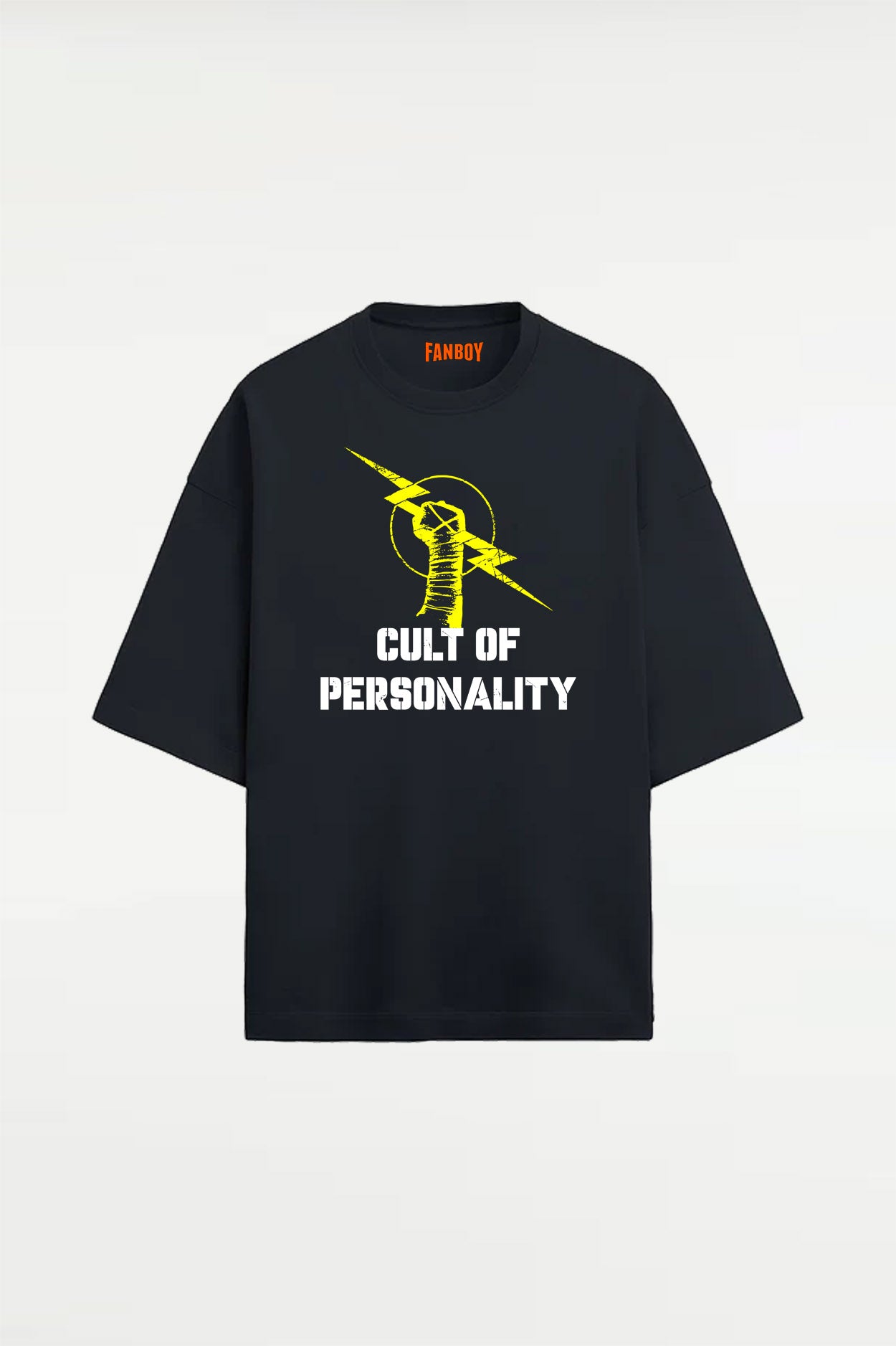 CM Punk Cult of Personality Terry Oversized T-Shirt in black – premium wrestling fan apparel from TheFanboy.in, inspired by WWE & AEW Best in the World CM Punk