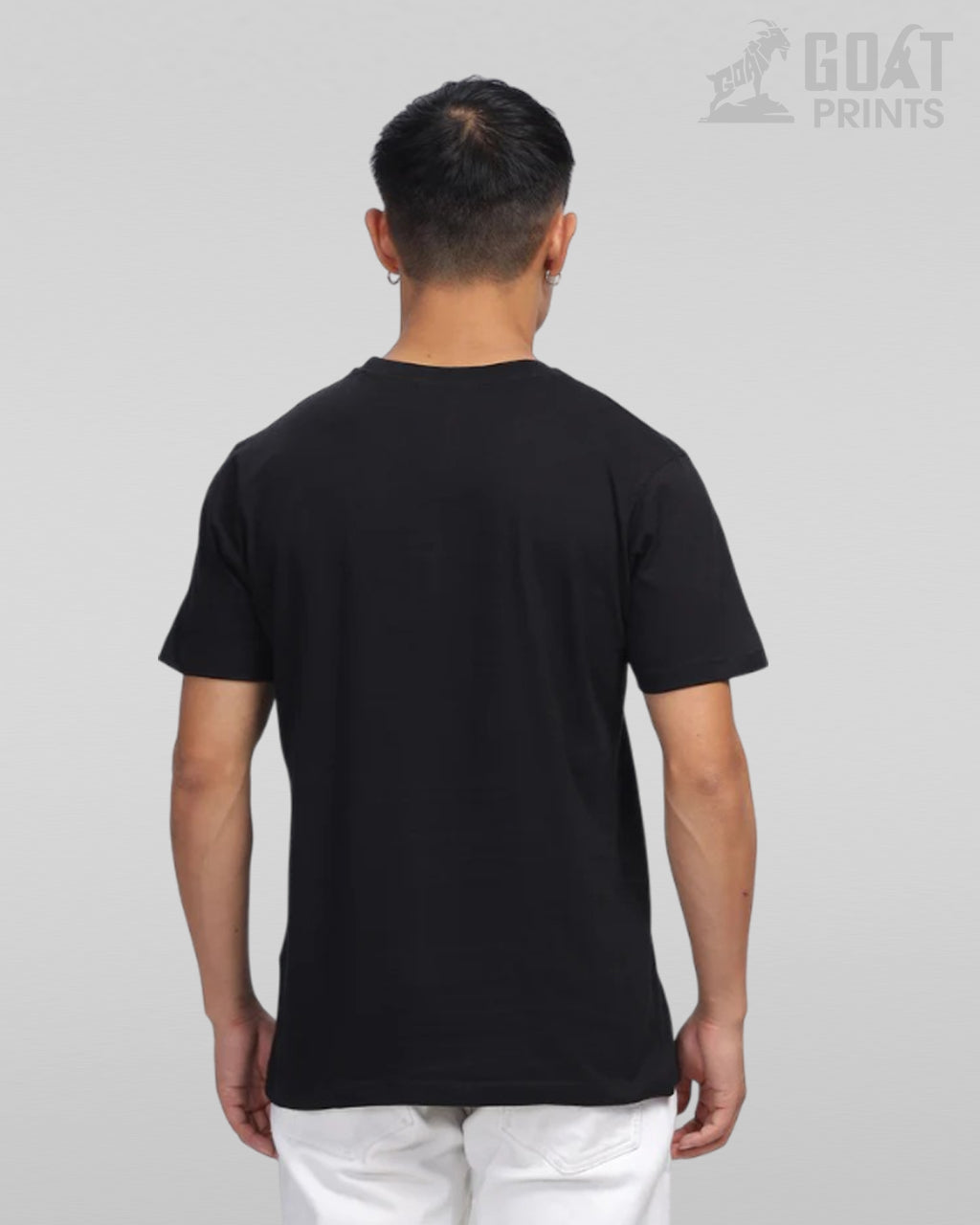 Classic black tshirt back side at goatprints