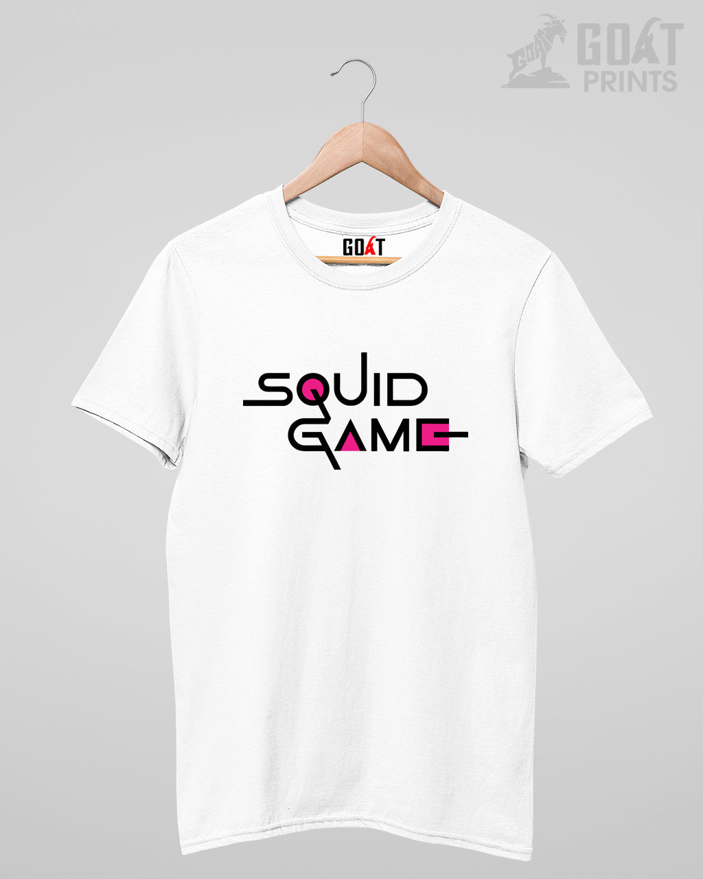 Classic black tee with the official Squid Game logo design.