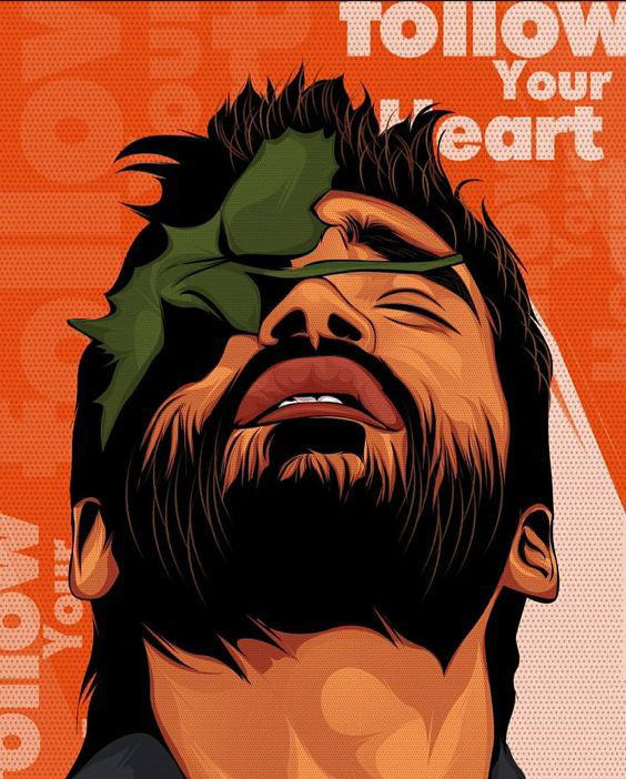 DHANUSH - Follow Your heart Wall poster