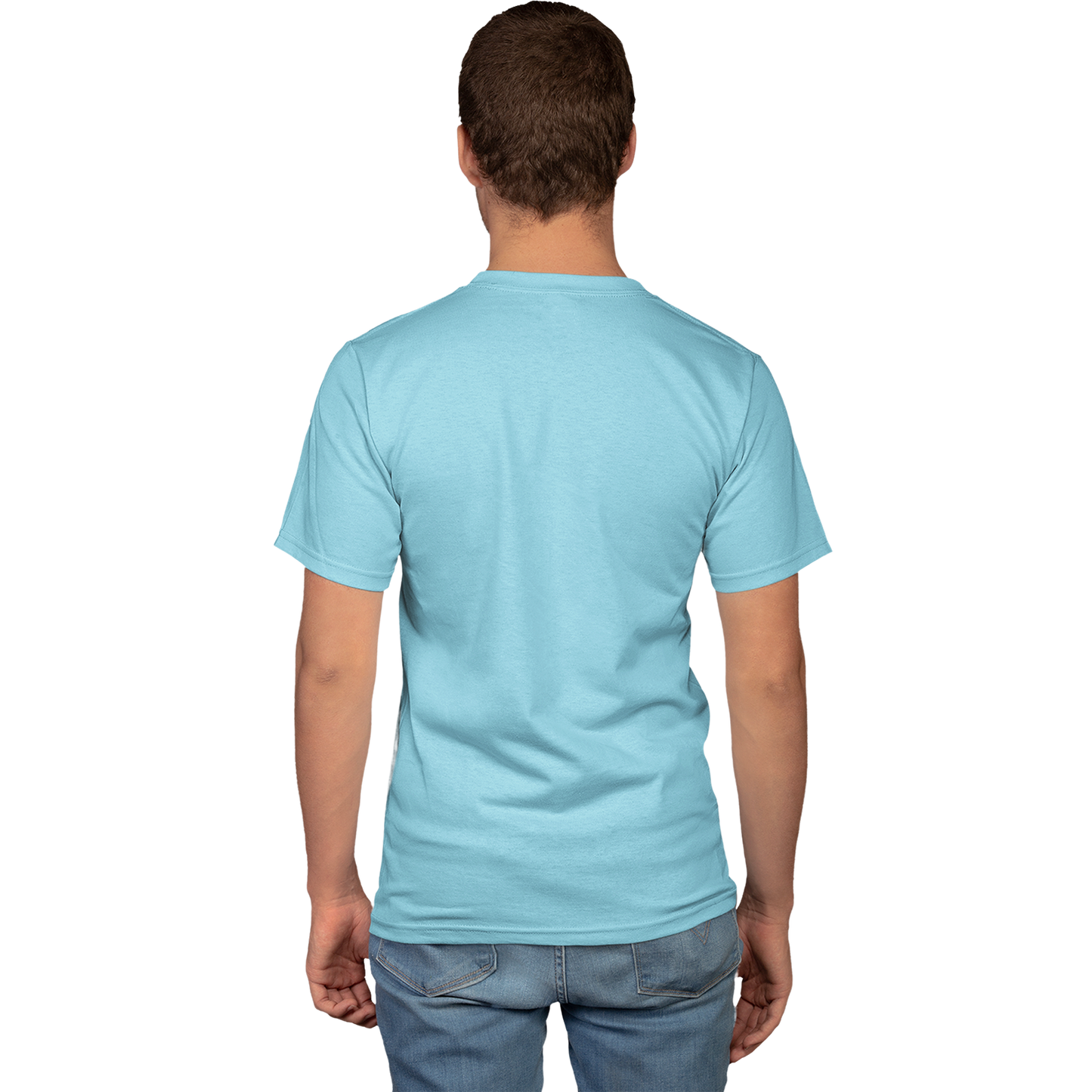 Men's Round Neck Plain T-Shirt Sky Blue