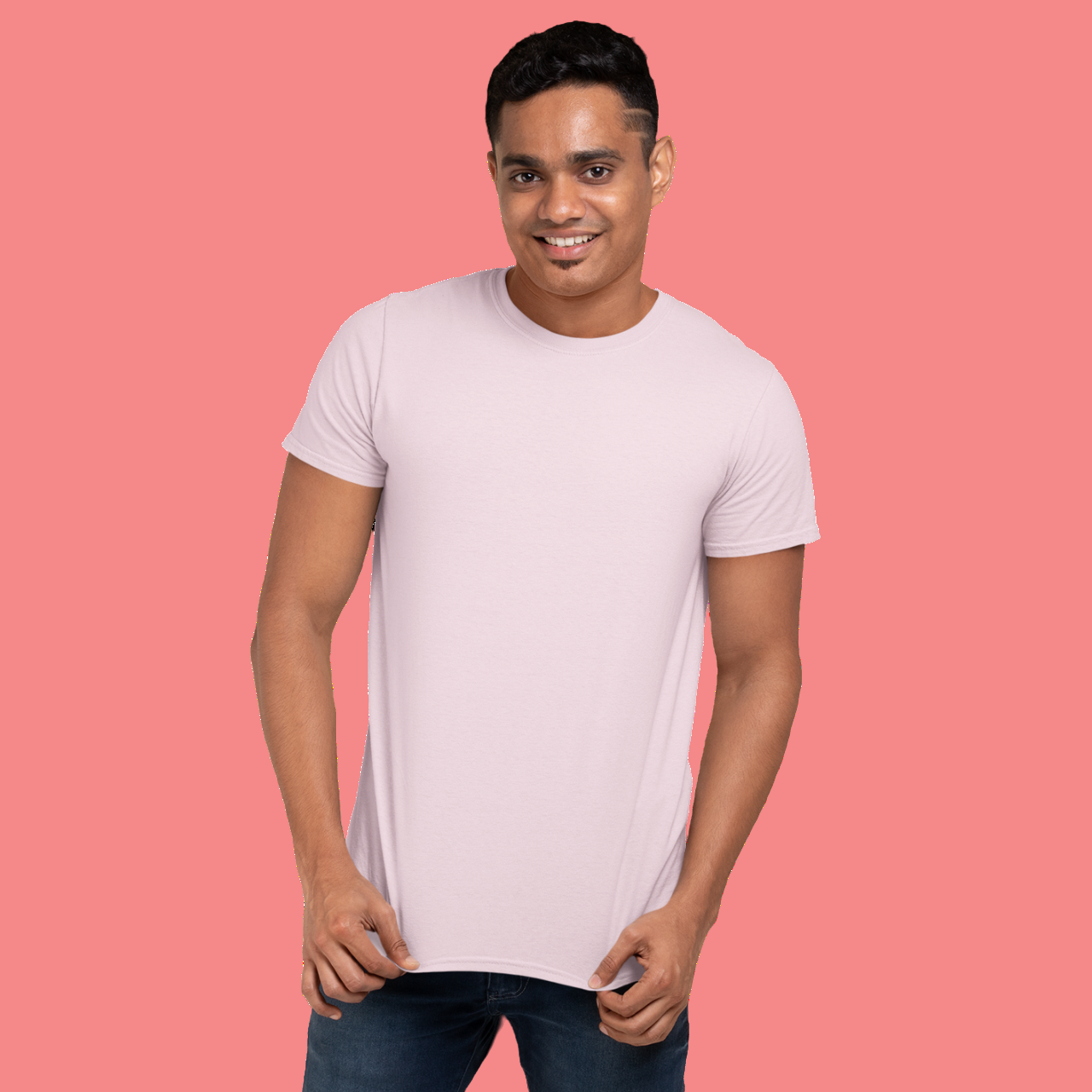 Buy Light baby Pink t shirt for men at goat prints