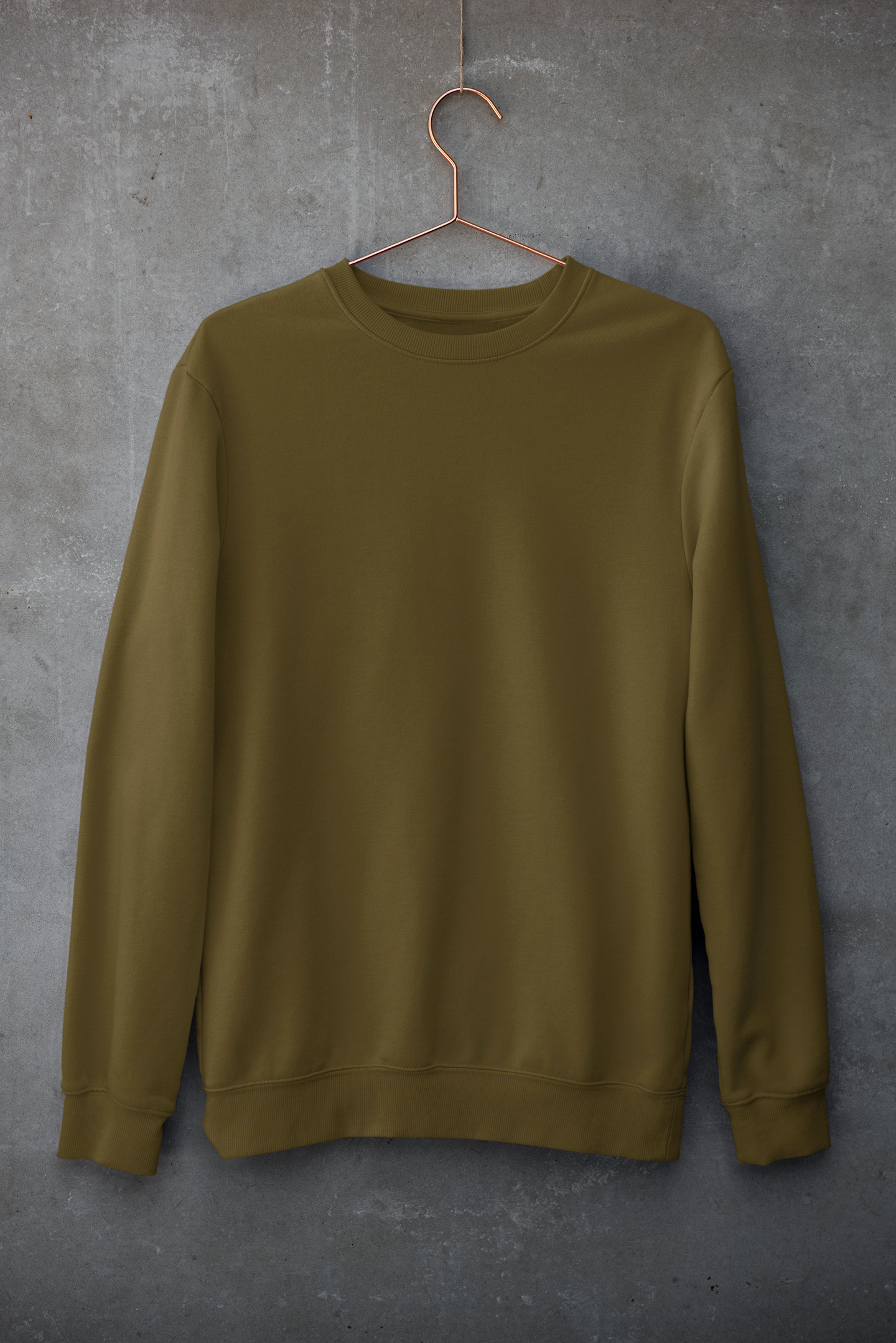 PLAIN UNISEX SWEATSHIRT - OLIVE GREEN