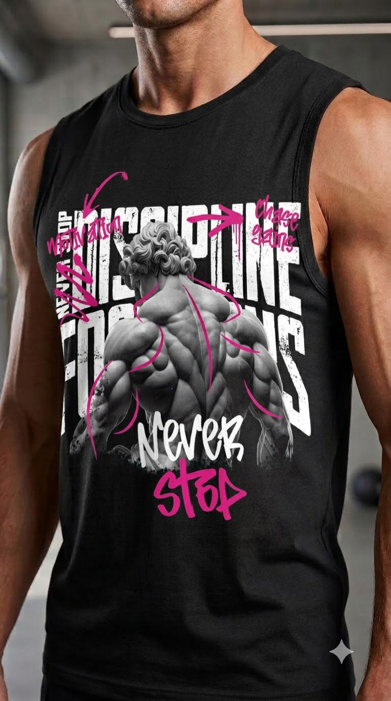 Discipline Never Stops Premium Gym Vest