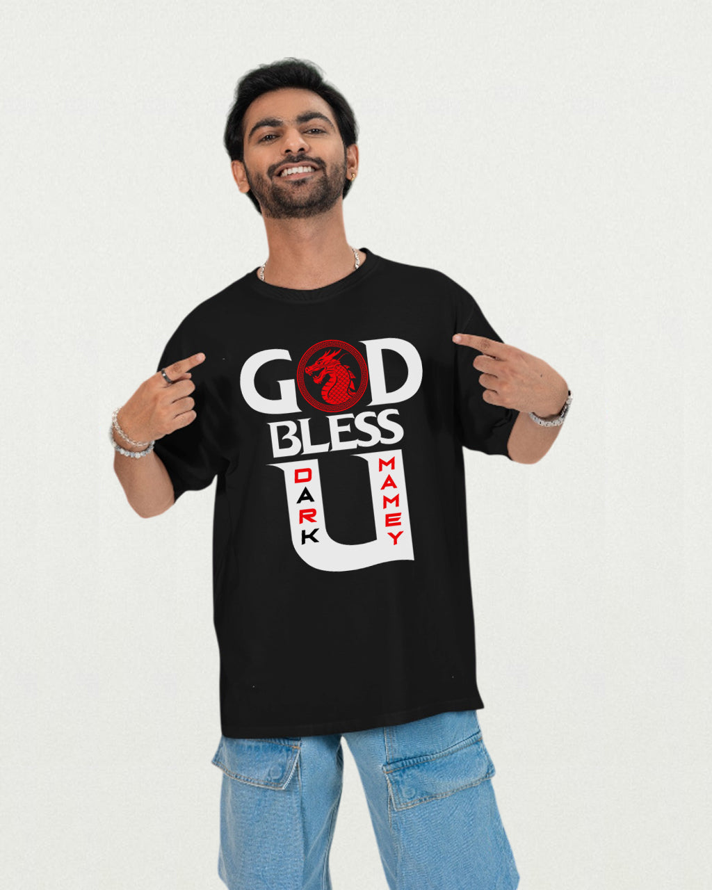 AK God Bless U (GBU) MAMEY Oversized T-shirt