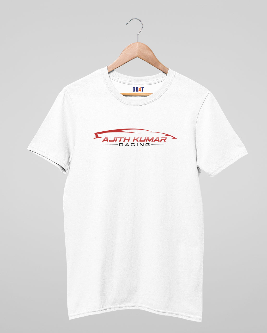 Graphic T-shirt featuring Ajith Kumar in a dynamic racing pose