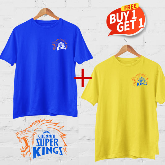 BUY 1 GET 1 For FREE- Chennai Super Kings Logo Printed T-shirt