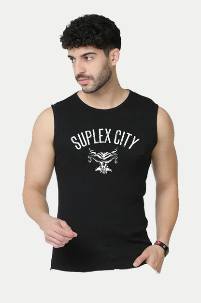 Brock Lesnar Suplex City gym vest T-Shirt front view – buy online in India