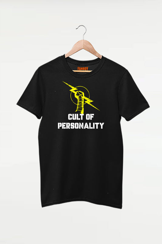 CM Punk Cult of Personality Half Sleeve T-Shirt – premium wrestling fan apparel online at TheFanboy.in for WWE & AEW fans in India.