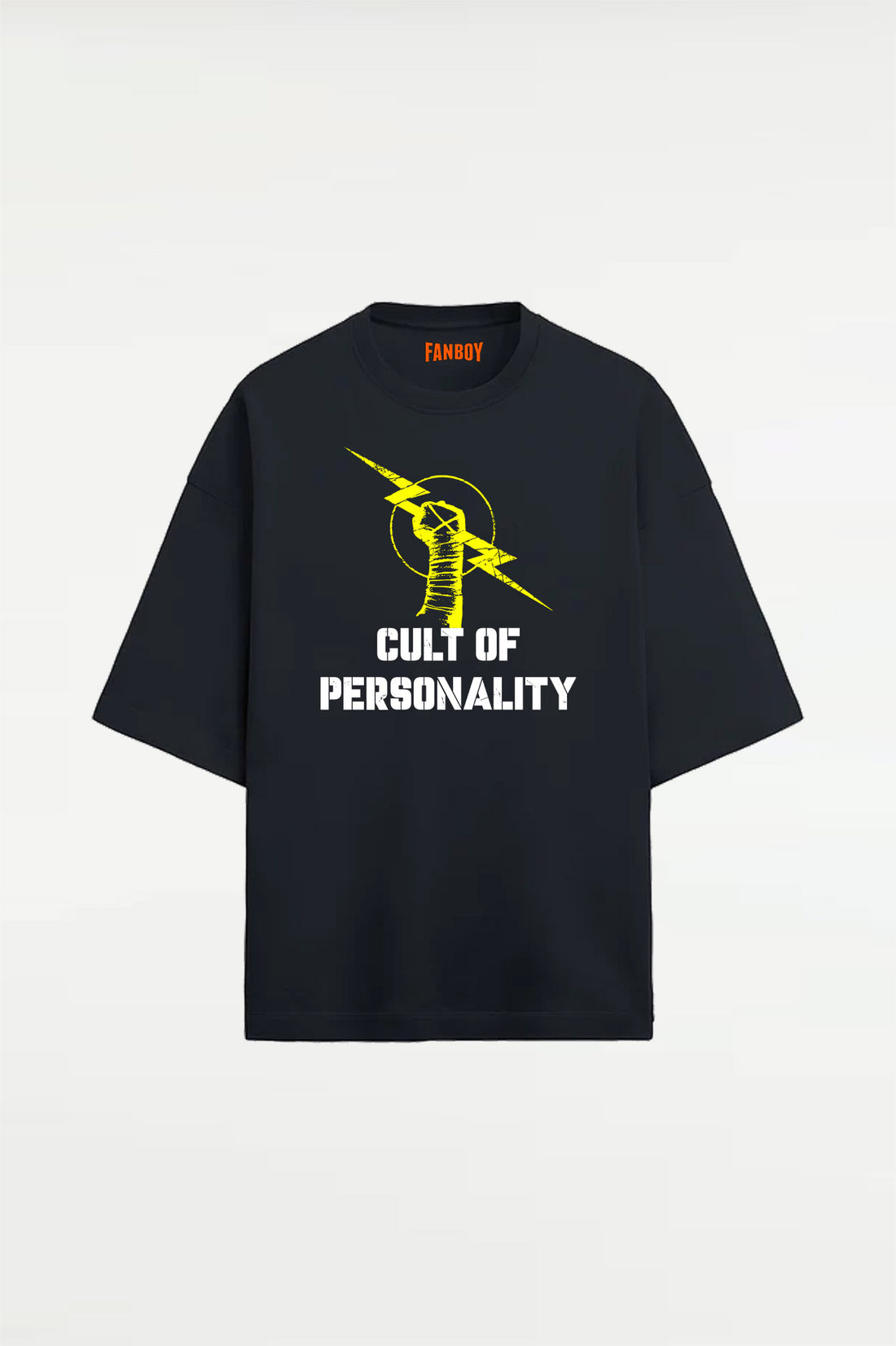 CM Punk Cult of Personality Terry Oversized T-Shirt in black – premium wrestling fan apparel from TheFanboy.in, inspired by WWE & AEW Best in the World CM Punk