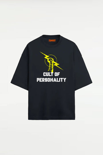 CM Punk Cult of Personality Terry Oversized T-Shirt in black – premium wrestling fan apparel from TheFanboy.in, inspired by WWE & AEW Best in the World CM Punk