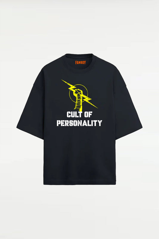 CM Punk Cult of Personality Terry Oversized T-Shirt in black – premium wrestling fan apparel from TheFanboy.in, inspired by WWE & AEW Best in the World CM Punk