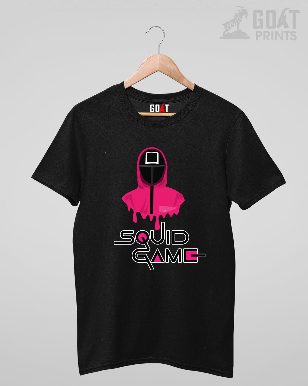 Classic black tee with the official Squid Game logo design.