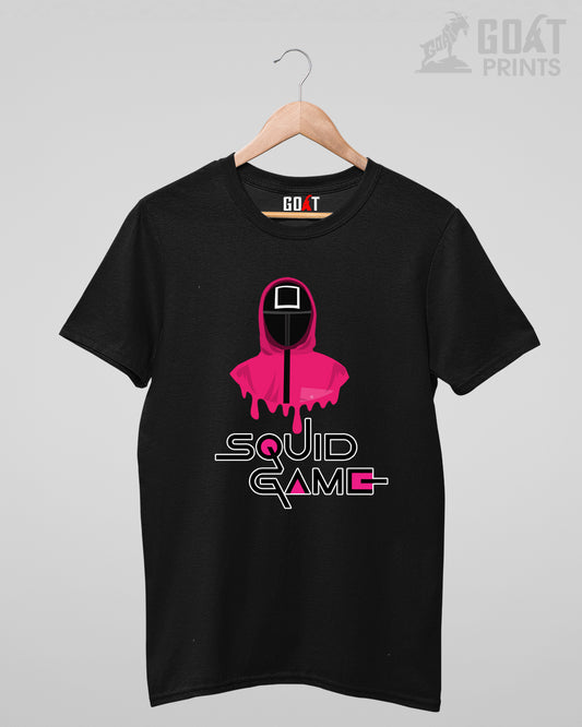 Classic black tee with the official Squid Game logo design.