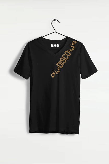 Trendy Coolie Gold Watch V-neck t-shirt for men and women, breathable fabric with iconic Rajini design, buy online at TheFanboy.in.