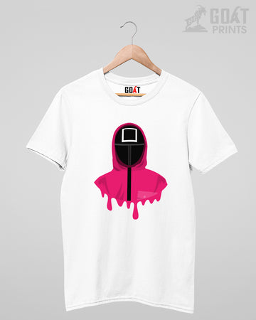 Dark-themed t-shirt featuring the mysterious Frontman.