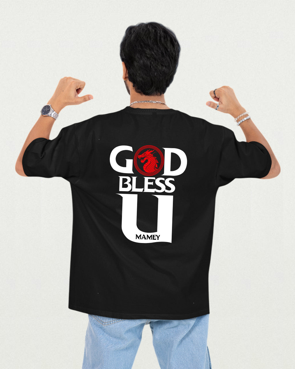God Bless U MAMEY Oversized T-shirt Black