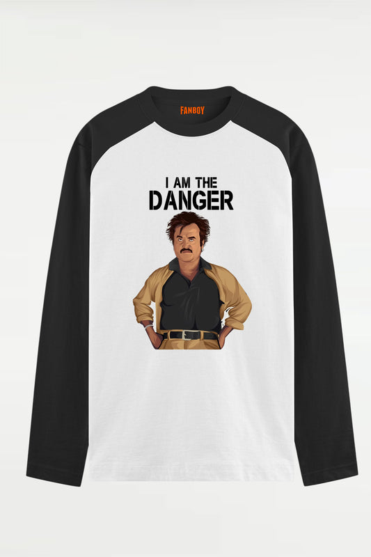 I'm the Danger Coolie Rajini raglan T-shirt – black graphic tee for Tamil movie and Breaking Bad fans from TheFanboy.in