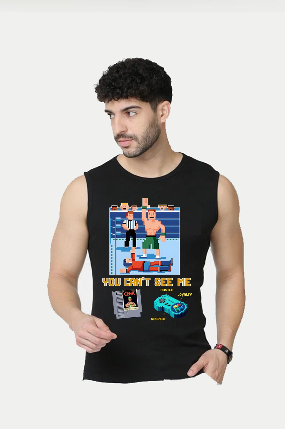 John Cena retro gaming–style sleeveless vest