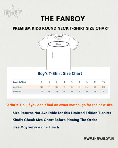 Kids round neck size chart