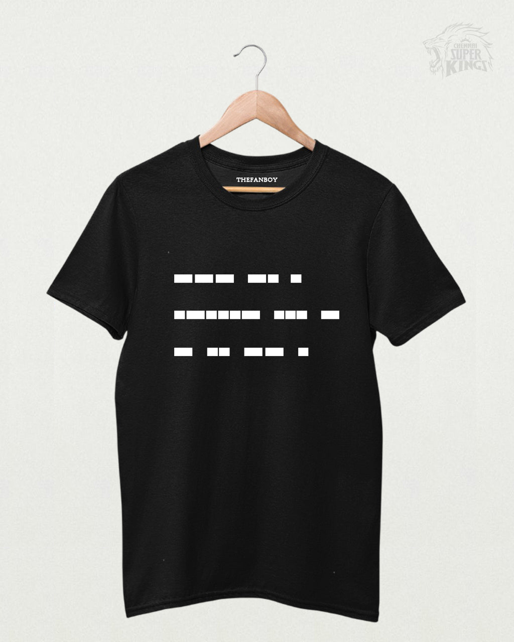 MS Dhoni ‘One Last Time’ Morse Code T-Shirt – Limited Edition Cricket Fan Apparel in Black, featuring a unique Morse code design for MSD fans