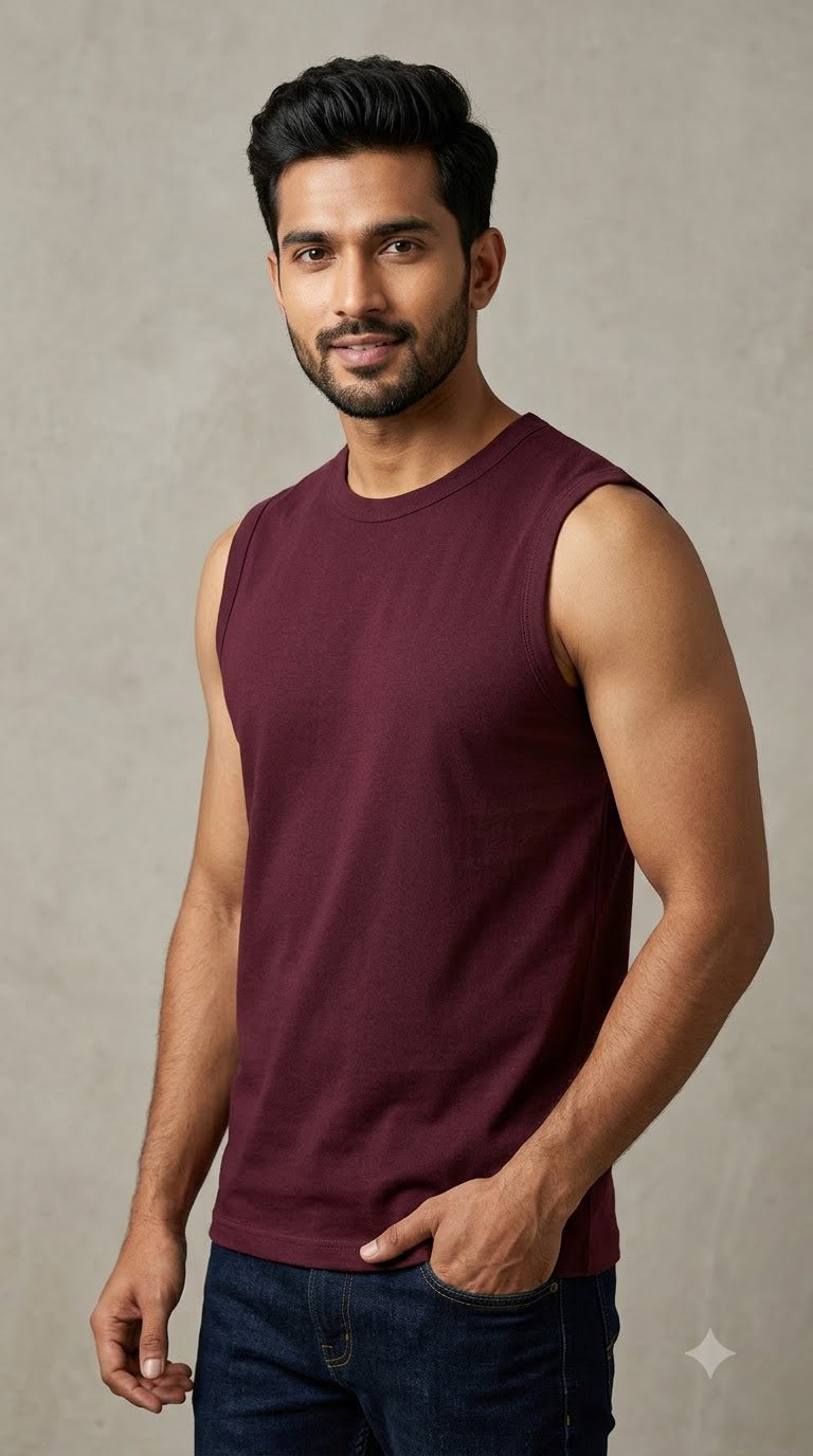Solid Vest Maroon