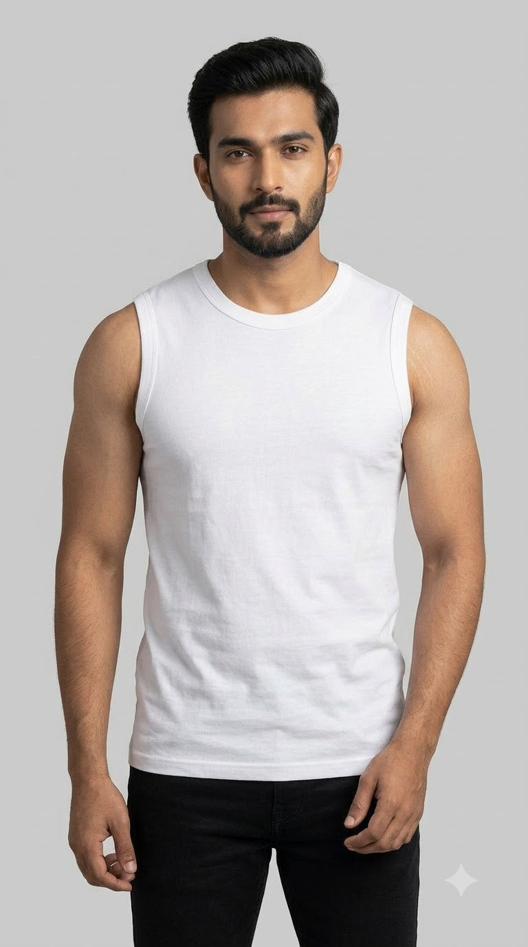 Solid Vest White