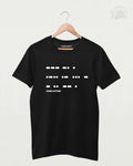 MS Dhoni ‘One Last Time’ Morse Code T-Shirt – Limited Edition Cricket Fan Apparel in Yellow, featuring a unique Morse code design for MSD fans