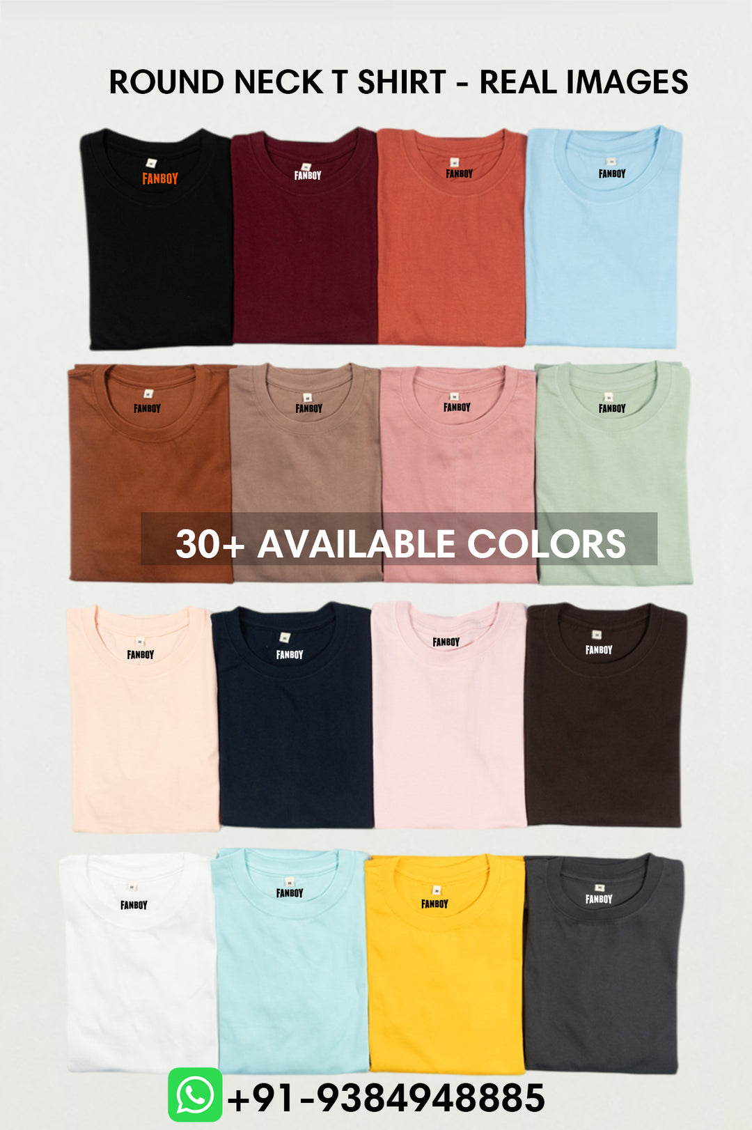 Real photo of stylish half sleeve round neck T-shirt for men – available in multiple colors at thefanboy.in