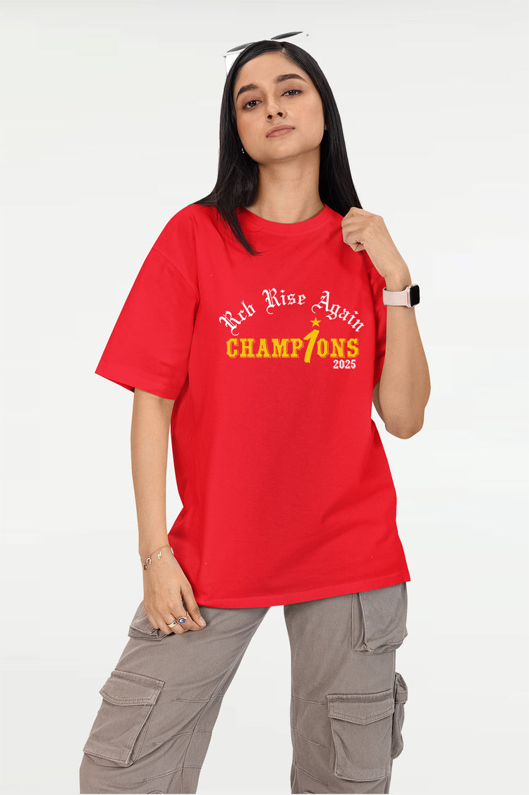 RCB Rise Again Champions oversized T SHIRT 