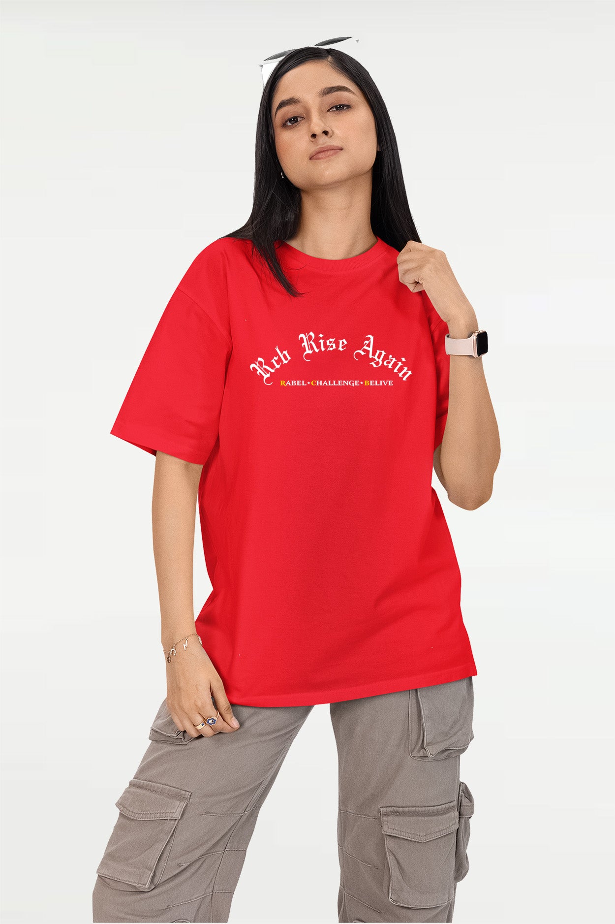 RCB Rise Again T-Shirt girl oversized  t shirt