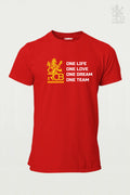 Royal Challengers Bangalore (RCB) T-shirt – Red and black IPL fan apparel with team logo for men and women