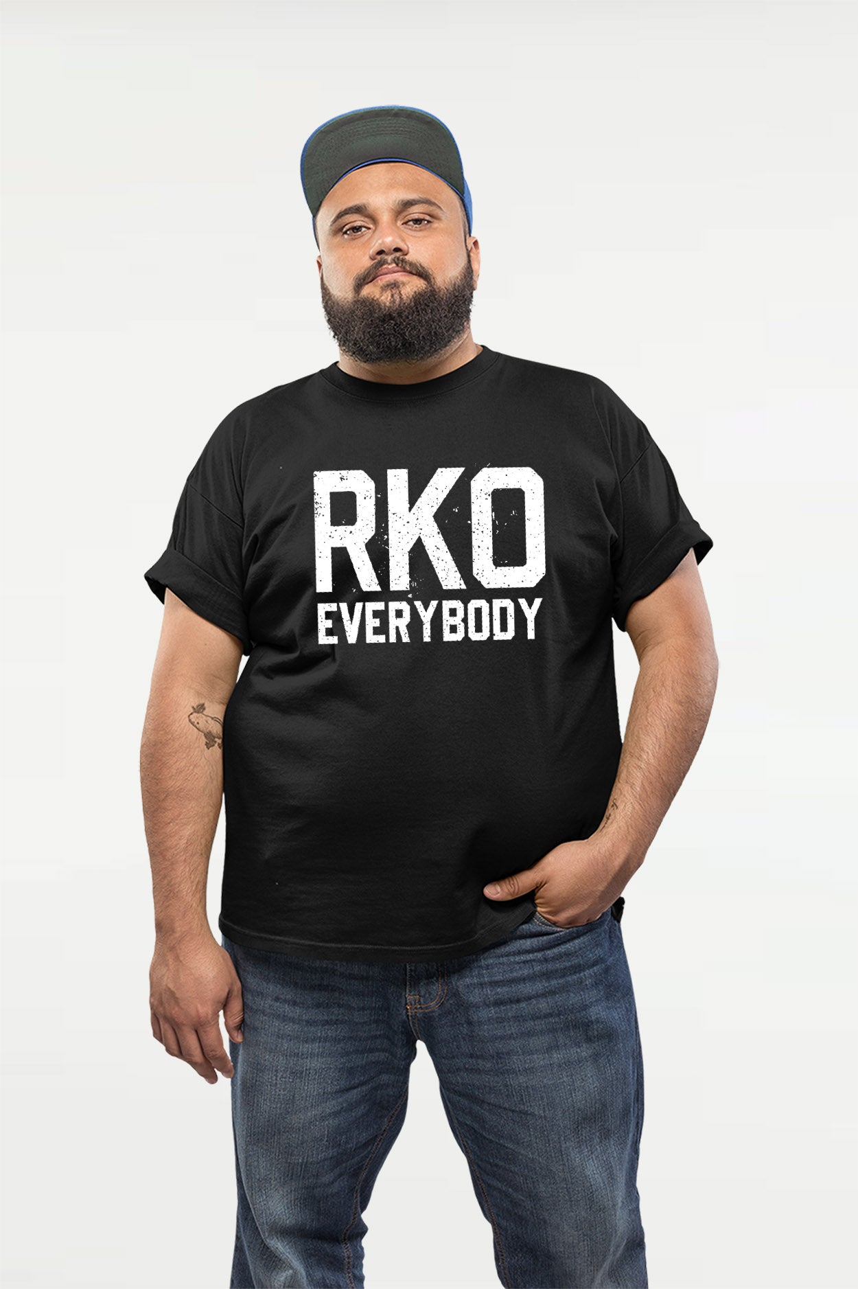 Randy Orton RKO Everybody Oversized T-Shirt – relaxed fit WWE fan apparel inspired by Randy Orton, available online in India at TheFanboy.in.