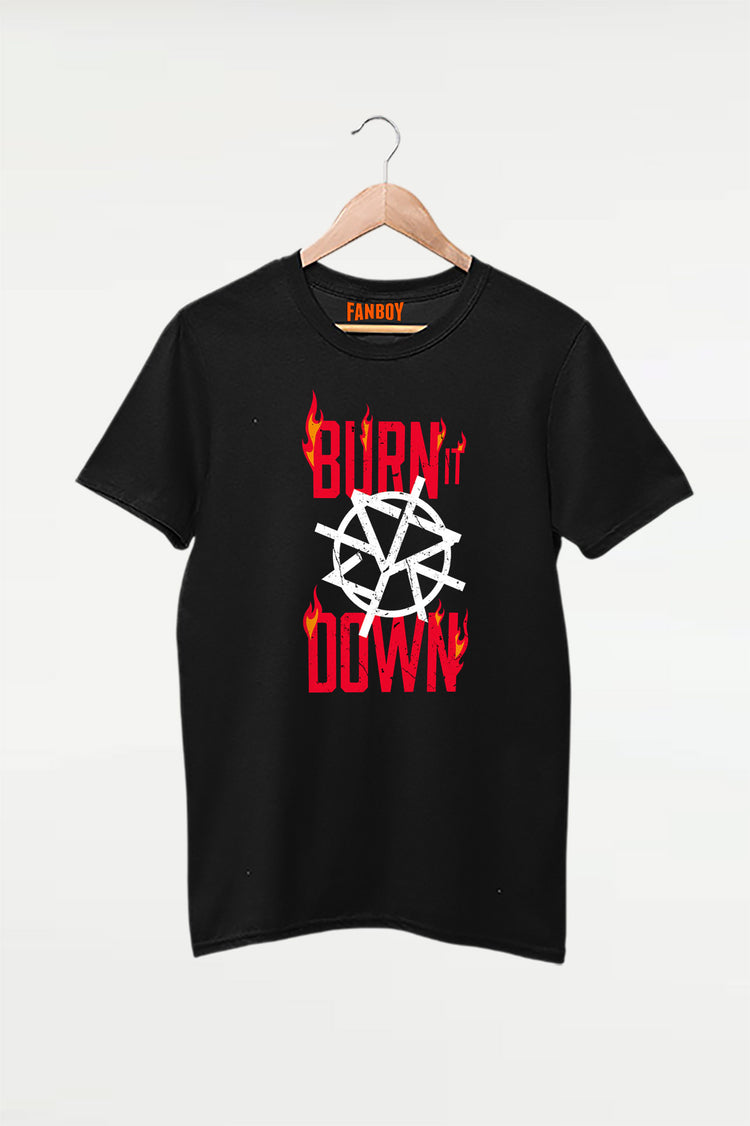 Seth Rollins Burn It Down graphic T-Shirt for WWE fans – TheFanboy.in