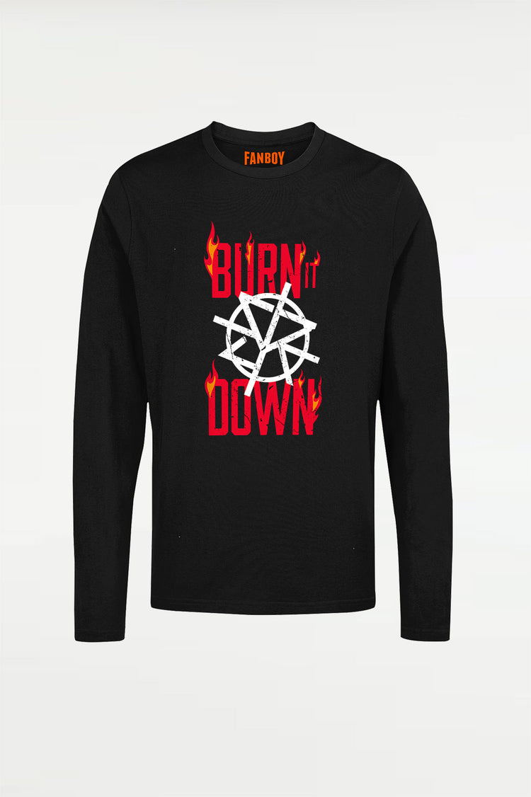Seth Rollins Burn It Down graphic full sleeve T-Shirt