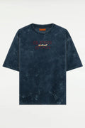 Super Star Rajini acid wash oversized T-shirt in navy blue – Fanboy official Tamil cinema fan merchandise