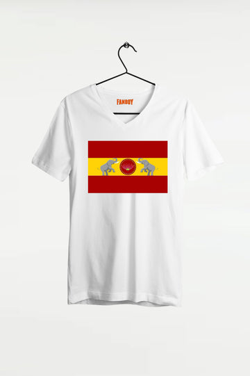 TVK Flag Printed V Neck T-Shirt for political supporters – TheFanboy.in