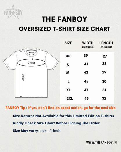  TheFanboy Hoodie Size Chart – Find your perfect fit for TheFanboy OVERSIZED T-shirt