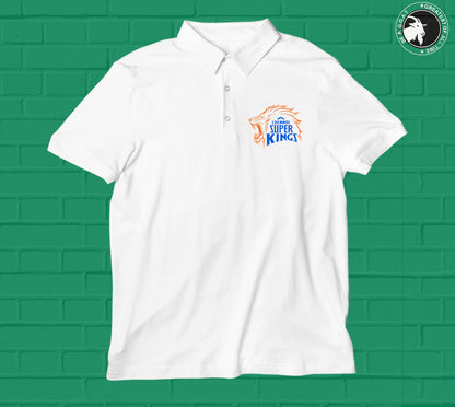 Chennai super Kings Logo Printed Polo T-shirt White