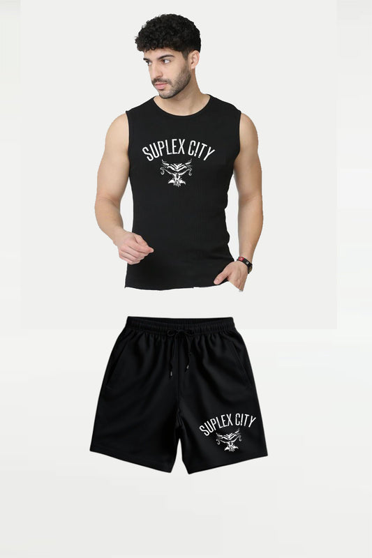 WWE Brock Lesnar Suplex City Combo with gym vest & terry shorts at TheFanboy.in