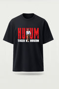 Hukum Tiger Ka Hukum Tamil cinema fan T-shirt front view, Rajinikanth-inspired movie fan graphic tee from TheFanboy.in