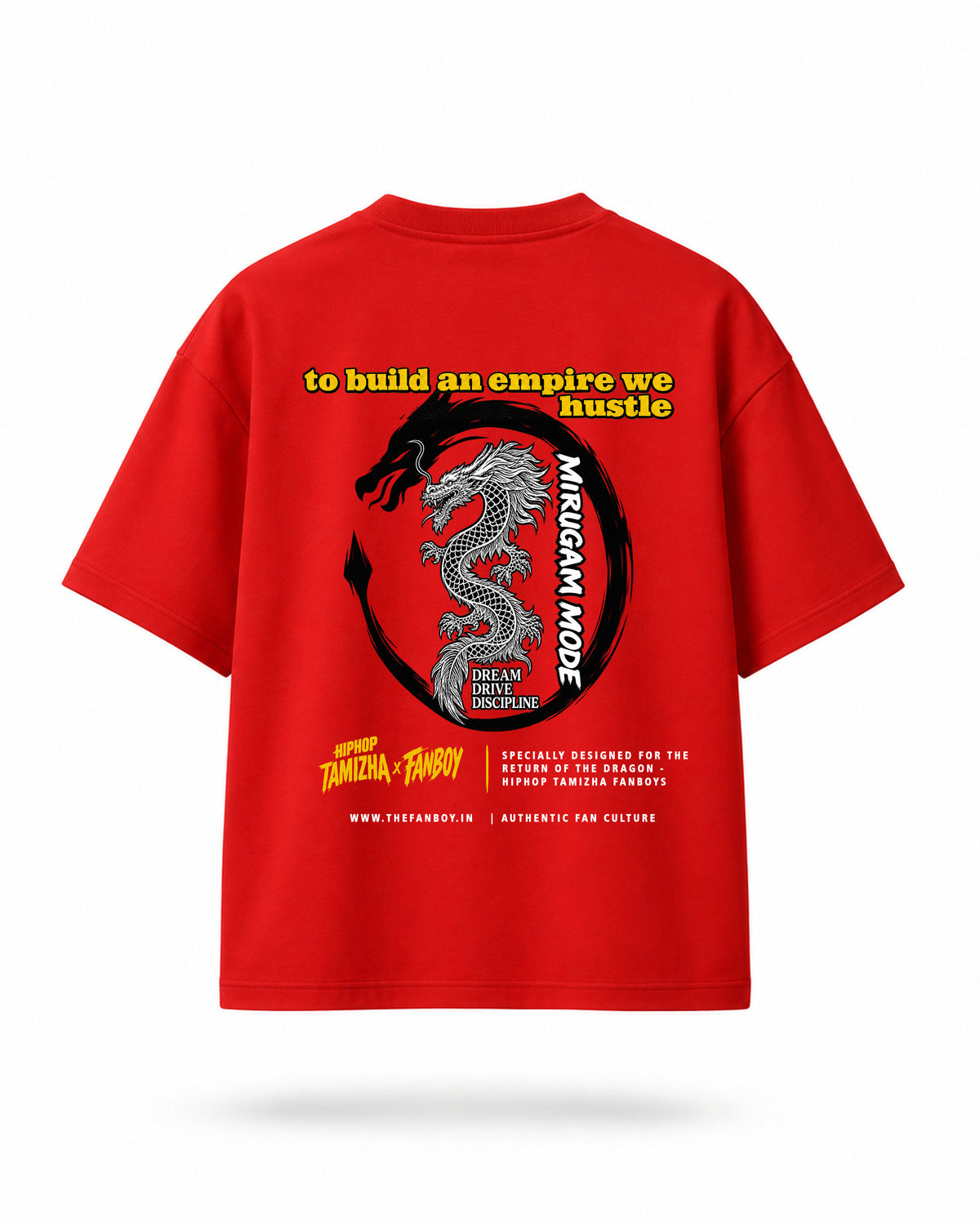 Mirugam Mode Activated Hiphop Tamizha T-Shirt back design, Tamil music merchandise and fan t-shirt by FanBoy
