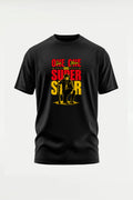 One Sun One Moon One Superstar Rajinikanth fan T-shirt front view, Tamil cinema graphic tee from TheFanboy.in