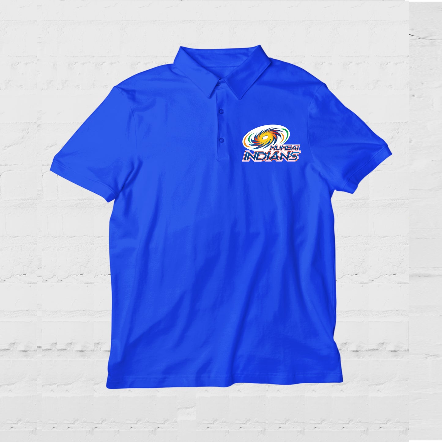 Mumbai Indians Logo Printed Polo T-shirt Royal Blue