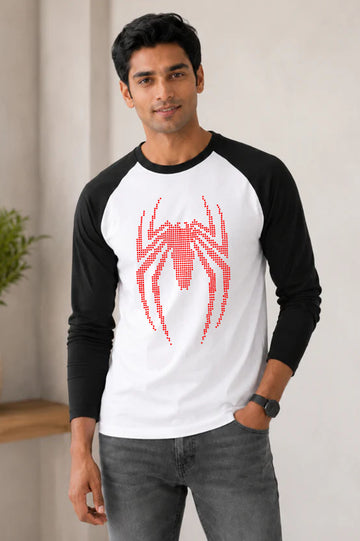 Spider Suit Raglan Tee- White