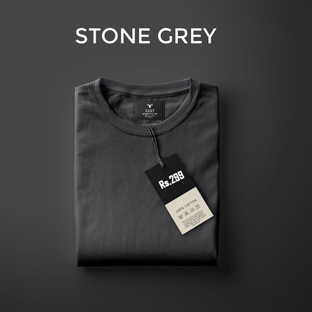 Plain T-Shirt- STONE GREY