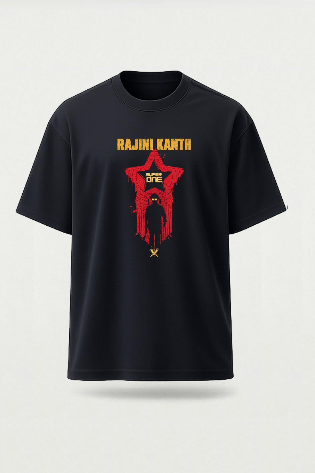 Super One Rajini fan T-shirt front view, Superstar Rajinikanth-inspired Tamil cinema graphic tee from TheFanboy.in