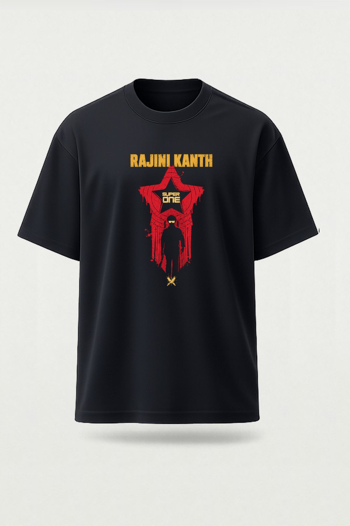 Super One Rajini fan T-shirt front view, Superstar Rajinikanth-inspired Tamil cinema graphic tee from TheFanboy.in
