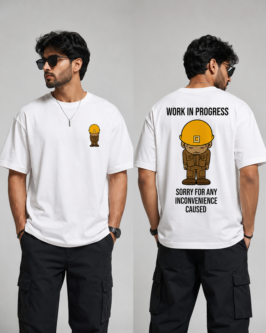 Virat Kohli Airport Look Inspired Work in Progress T-Shirt – Premium Cotton Oversized Tee for Everyday Wear